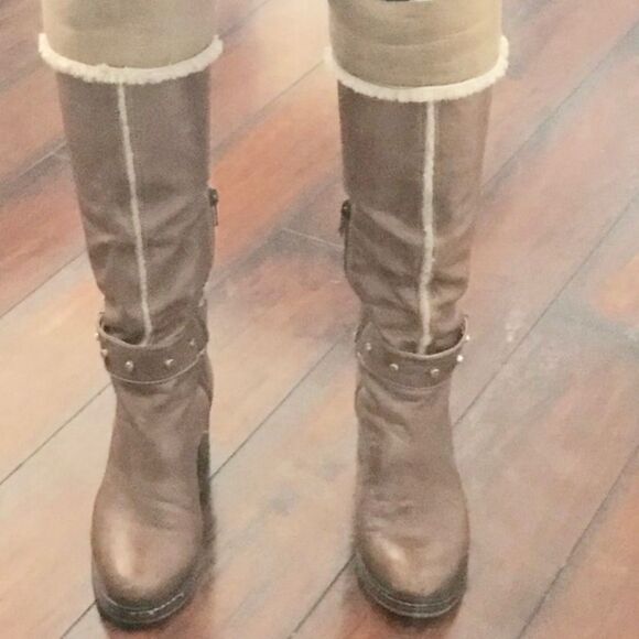 NAPOLEONI fur lined cognac leather MADE IN ITALY BOOTS, size 6 - Picture 5 of 9